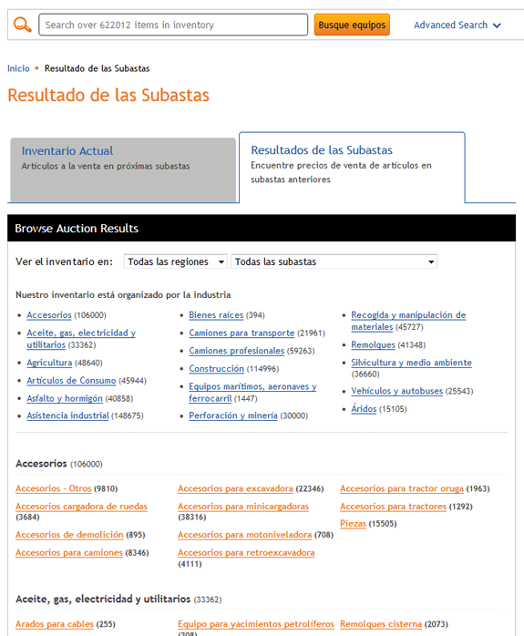 Consulte los resultados de Subastas